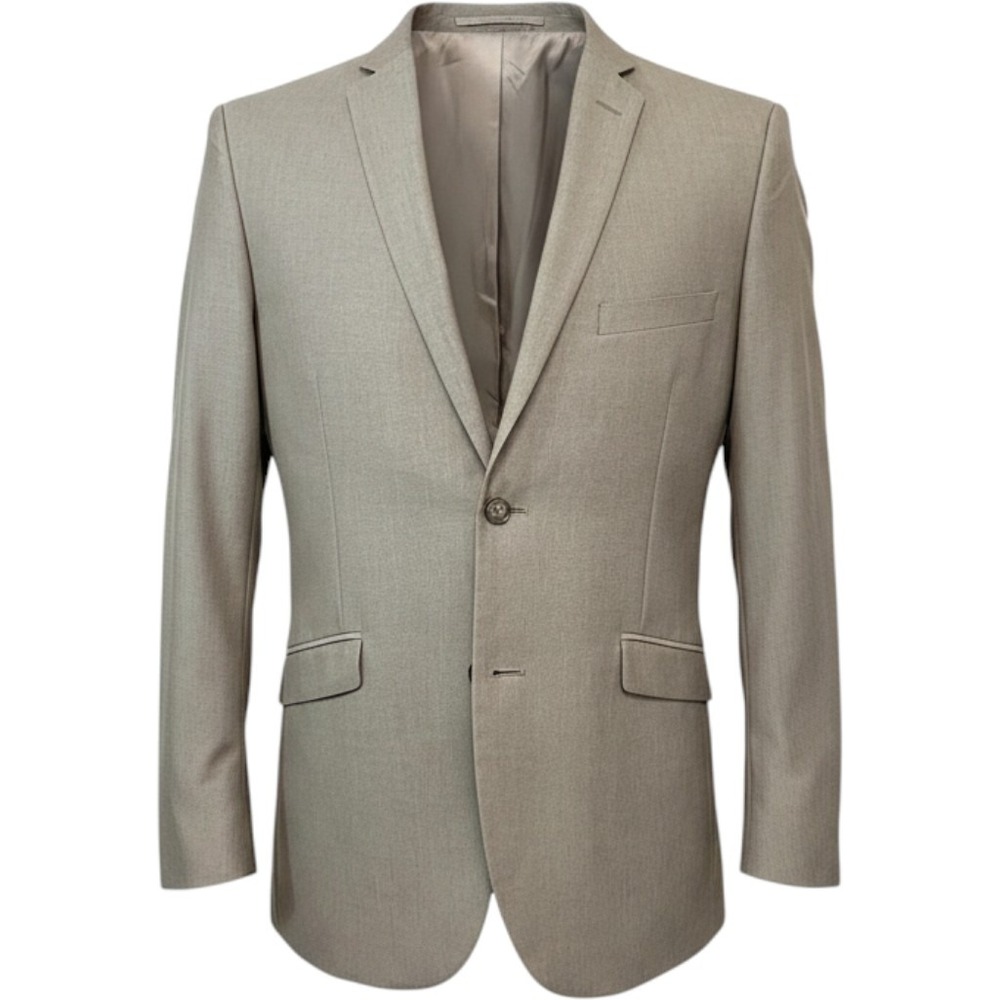 Adolfo Mens 40R Slim Fit Tan Microtech Sport Coat Blazer New